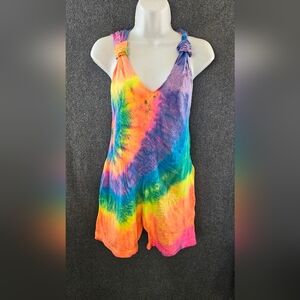 Girls one size fits most rainbow romper, girls jumpsuit, girls jumper,